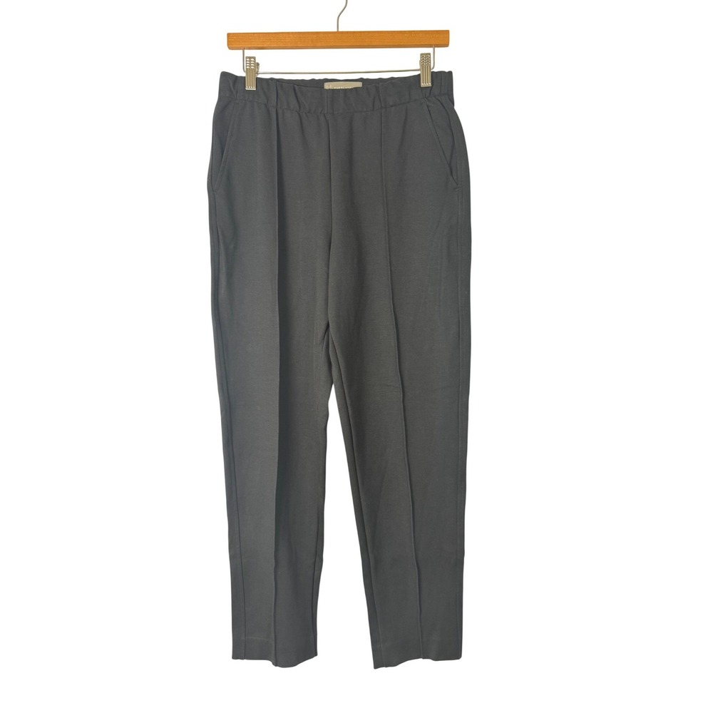 Minimalist Everlane Womens Medium Pintuck Pull On Trousers Black Elastic Waist